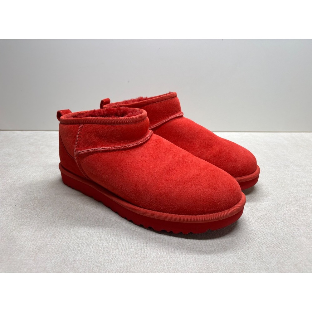 UGG Ultra Mini Boot Womens 9 Ribbon Red 1116109 Suede